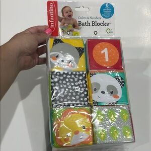 NWT Infantino Bath Blocks Colors and Numbers 0+M